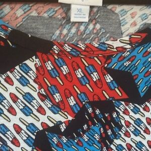 LuLaRoe Carly Swing Dress XL Bomb Pop Popsicle print Fun Whimsical Patriotic